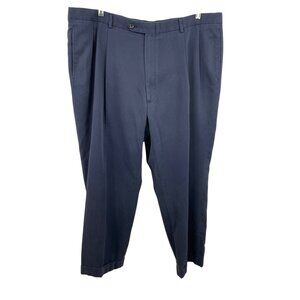 Palm Beach Mens Size 42x28 Navy Blue Cuffed Pleated Chino Pants